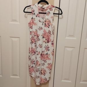 Floral Stretchy Bodycon Dress With Keyhole Med